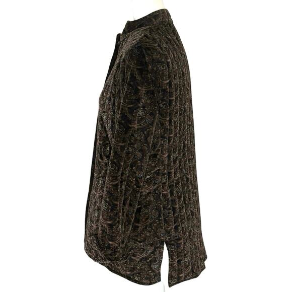 VTG Sun 'n Sand Quilted Velvet Paisley Jacket Women's M | Black | EUC - Picture 2 of 12